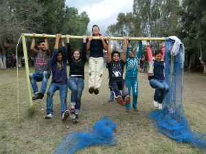 Youth at the annual Huentepec Camp held between Christmas and New Year's Day